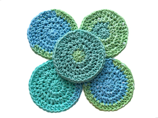 Spring Blue and Green Cotton Rounds