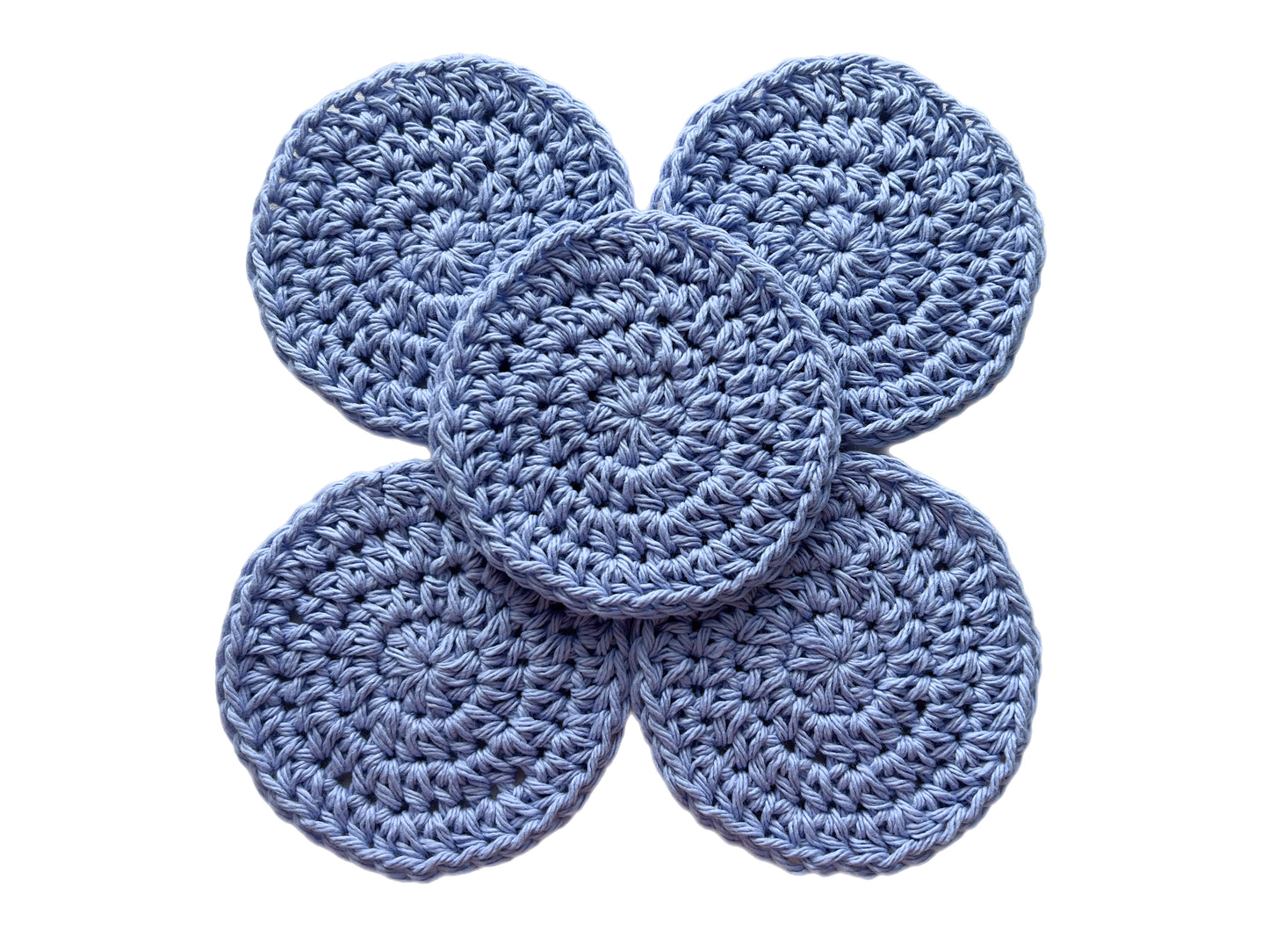 Cornflower Blue Cotton Rounds - Set of 3